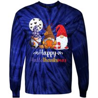 Halloween Thanksgiving Christmas Happy HalloThanksMas Gnomes Tie-Dye Long Sleeve Shirt