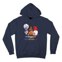 Halloween Thanksgiving Christmas Happy HalloThanksMas Gnomes Tall Hoodie