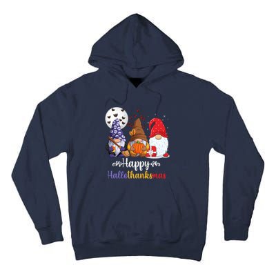 Halloween Thanksgiving Christmas Happy HalloThanksMas Gnomes Tall Hoodie