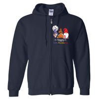 Halloween Thanksgiving Christmas Happy HalloThanksMas Gnomes Full Zip Hoodie