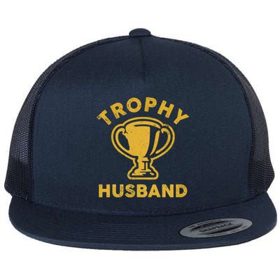 Husband Trophy Cup Vintage Retro Design Father's Day Gift Flat Bill Trucker Hat