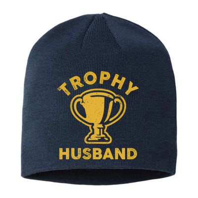 Husband Trophy Cup Vintage Retro Design Father's Day Gift Sustainable Beanie