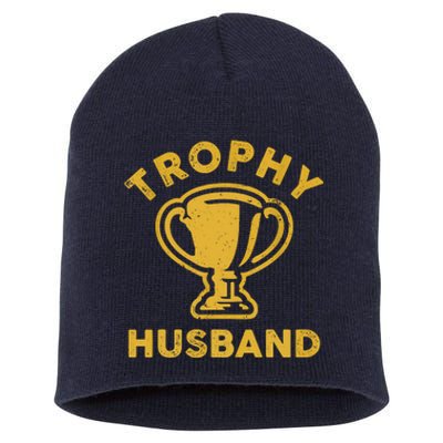 Husband Trophy Cup Vintage Retro Design Father's Day Gift Short Acrylic Beanie