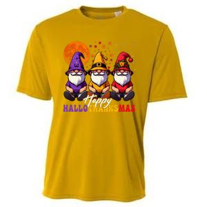 Halloween Thanksgiving Christmas Happy Hallothanksmas Gnomes Cooling Performance Crew T-Shirt