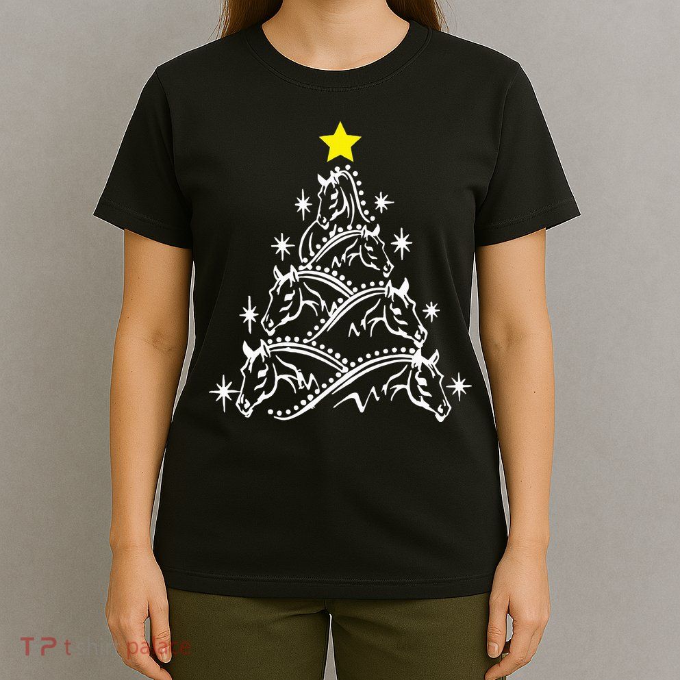 Horse Tree Christmas Horses Xmas Gifts T-Shirt