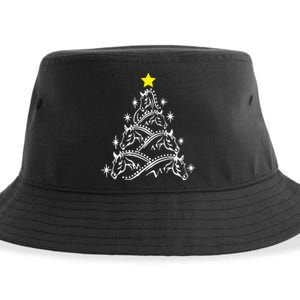 Horse Tree Christmas Horses Xmas Gifts Sustainable Bucket Hat