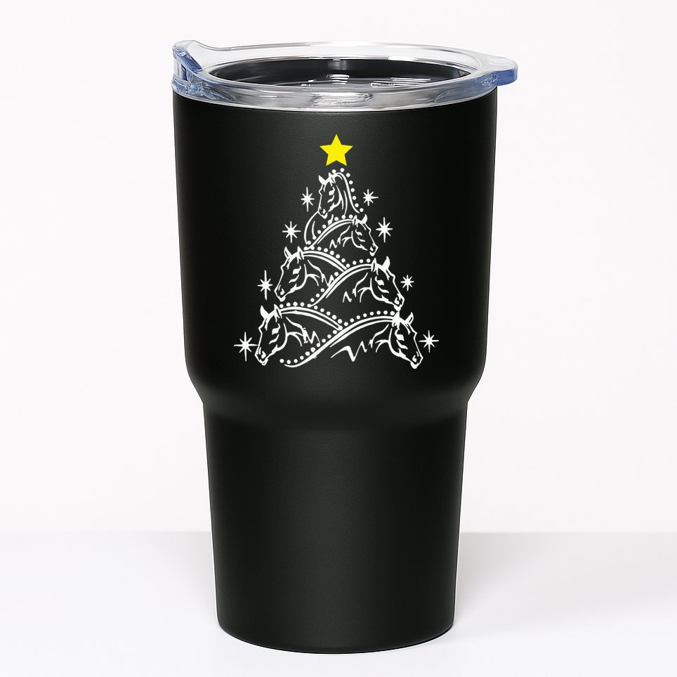 Horse Tree Christmas Horses Xmas Gifts Tumbler