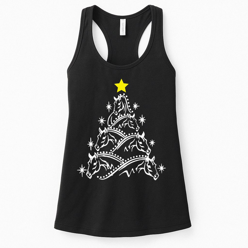Horse Tree Christmas Horses Xmas Gifts Womens Tank Top