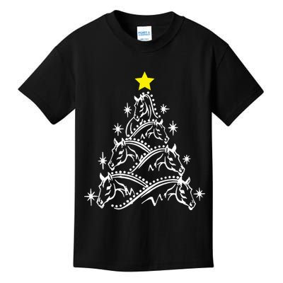 Horse Tree Christmas Horses Xmas Gifts Kids T-Shirt