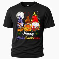 Halloween Thanksgiving Christmas Happy Hallothanksmas Gnomes Cooling Performance Crew T-Shirt