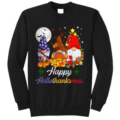 Halloween Thanksgiving Christmas Happy Hallothanksmas Gnomes Sweatshirt