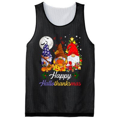 Halloween Thanksgiving Christmas Happy Hallothanksmas Gnomes Mesh Reversible Basketball Jersey Tank