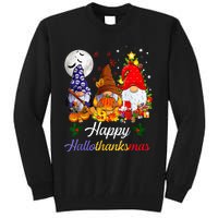 Halloween Thanksgiving Christmas Happy Hallothanksmas Gnomes Tall Sweatshirt