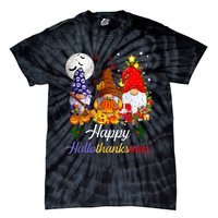 Halloween Thanksgiving Christmas Happy Hallothanksmas Gnomes Tie-Dye T-Shirt