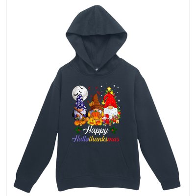 Halloween Thanksgiving Christmas Happy Hallothanksmas Gnomes Urban Pullover Hoodie