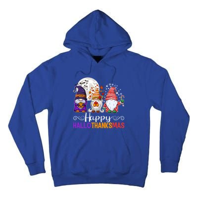 Halloween Thanksgiving Christmas Happy Hallothanksmas Gnomes Gift Tall Hoodie