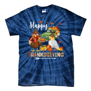 Happy Thanksgiving Cockatiel Turkey Pickup Truck Pumpkins Tie-Dye T-Shirt