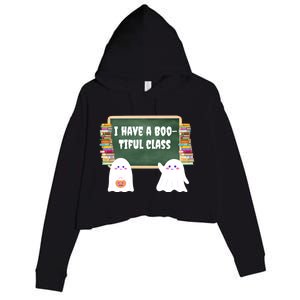 Halloween Teacher Cute Ghost I Have A BooTiful Class Gift Crop Fleece Hoodie