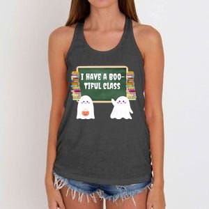 Halloween Teacher Cute Ghost I Have A BooTiful Class Gift Women's Knotted Racerback Tank