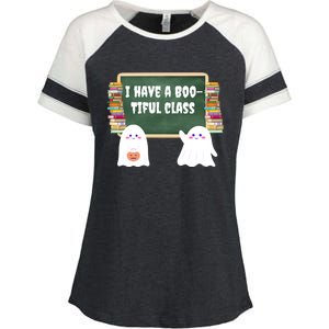 Halloween Teacher Cute Ghost I Have A BooTiful Class Gift Enza Ladies Jersey Colorblock Tee