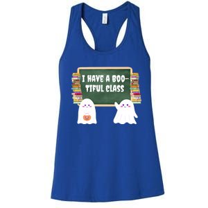 Halloween Teacher Cute Ghost I Have A BooTiful Class Gift Women's Racerback Tank