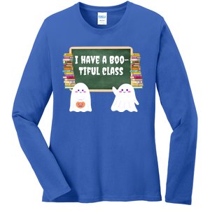 Halloween Teacher Cute Ghost I Have A BooTiful Class Gift Ladies Long Sleeve Shirt