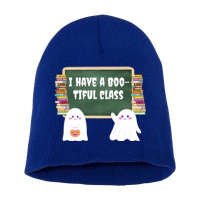 Halloween Teacher Cute Ghost I Have A BooTiful Class Gift Short Acrylic Beanie