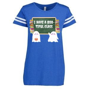 Halloween Teacher Cute Ghost I Have A BooTiful Class Gift Enza Ladies Jersey Football T-Shirt