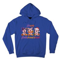 Halloween Thanksgiving Christmas Happy Hallothanksmas Pigs Gift Hoodie