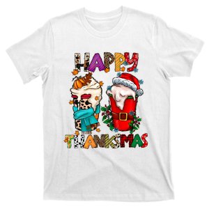 Happy Thanksmas Coffee Latte Thanksgiving Christmas T-Shirt