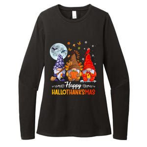 Halloween Thanksgiving Christmas Happy HalloThanksMas Gnomes Womens CVC Long Sleeve Shirt