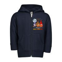 Halloween Thanksgiving Christmas Happy HalloThanksMas Gnomes Toddler Zip Fleece Hoodie