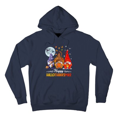 Halloween Thanksgiving Christmas Happy HalloThanksMas Gnomes Hoodie