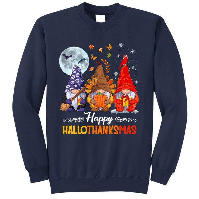 Halloween Thanksgiving Christmas Happy HalloThanksMas Gnomes Sweatshirt