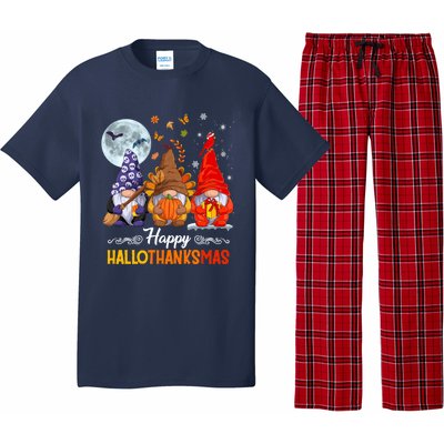 Halloween Thanksgiving Christmas Happy HalloThanksMas Gnomes Pajama Set