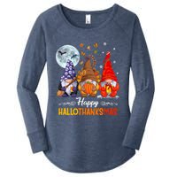 Halloween Thanksgiving Christmas Happy HalloThanksMas Gnomes Women's Perfect Tri Tunic Long Sleeve Shirt