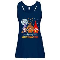 Halloween Thanksgiving Christmas Happy HalloThanksMas Gnomes Ladies Essential Flowy Tank