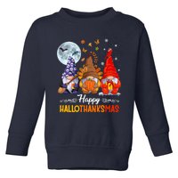 Halloween Thanksgiving Christmas Happy HalloThanksMas Gnomes Toddler Sweatshirt