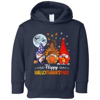 Halloween Thanksgiving Christmas Happy HalloThanksMas Gnomes Toddler Hoodie