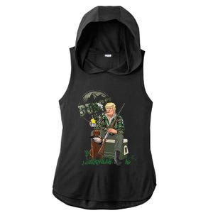 Hunting Trump Camo Duck Election Maga 2024 Voter Ladies PosiCharge Tri-Blend Wicking Draft Hoodie Tank