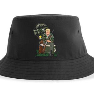 Hunting Trump Camo Duck Election Maga 2024 Voter Sustainable Bucket Hat