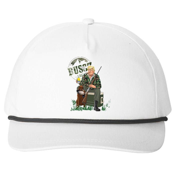 Hunting Trump Camo Duck Election Maga 2024 Voter Snapback Five-Panel Rope Hat