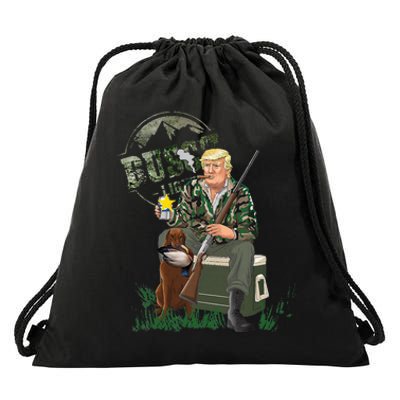 Hunting Trump Camo Duck Election Maga 2024 Voter Drawstring Bag