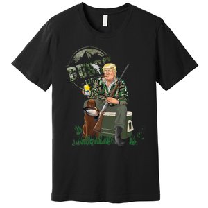 Hunting Trump Camo Duck Election Maga 2024 Voter Premium T-Shirt