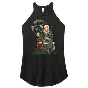 Hunting Trump Camo Duck Election Maga 2024 Voter Women's Perfect Tri Rocker Tank