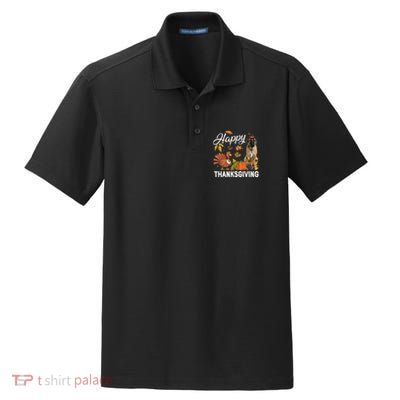 Happy Thanksgiving Cute English Mastiff Turkey Pumpkin Fall Gift Dry Zone Grid Polo