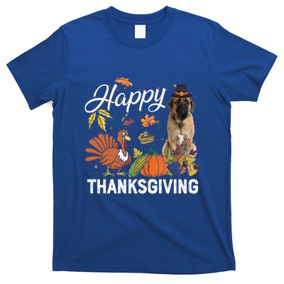 Happy Thanksgiving Cute English Mastiff Turkey Pumpkin Fall Gift T-Shirt