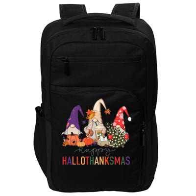 Halloween Thanksgiving Christmas Happy Hallothanksmas Gnomes Impact Tech Backpack