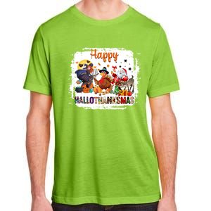 Halloween Thanksgiving Christmas Happy Hallothanksmas Meaningful Gift Adult ChromaSoft Performance T-Shirt