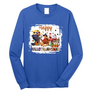 Halloween Thanksgiving Christmas Happy Hallothanksmas Meaningful Gift Long Sleeve Shirt